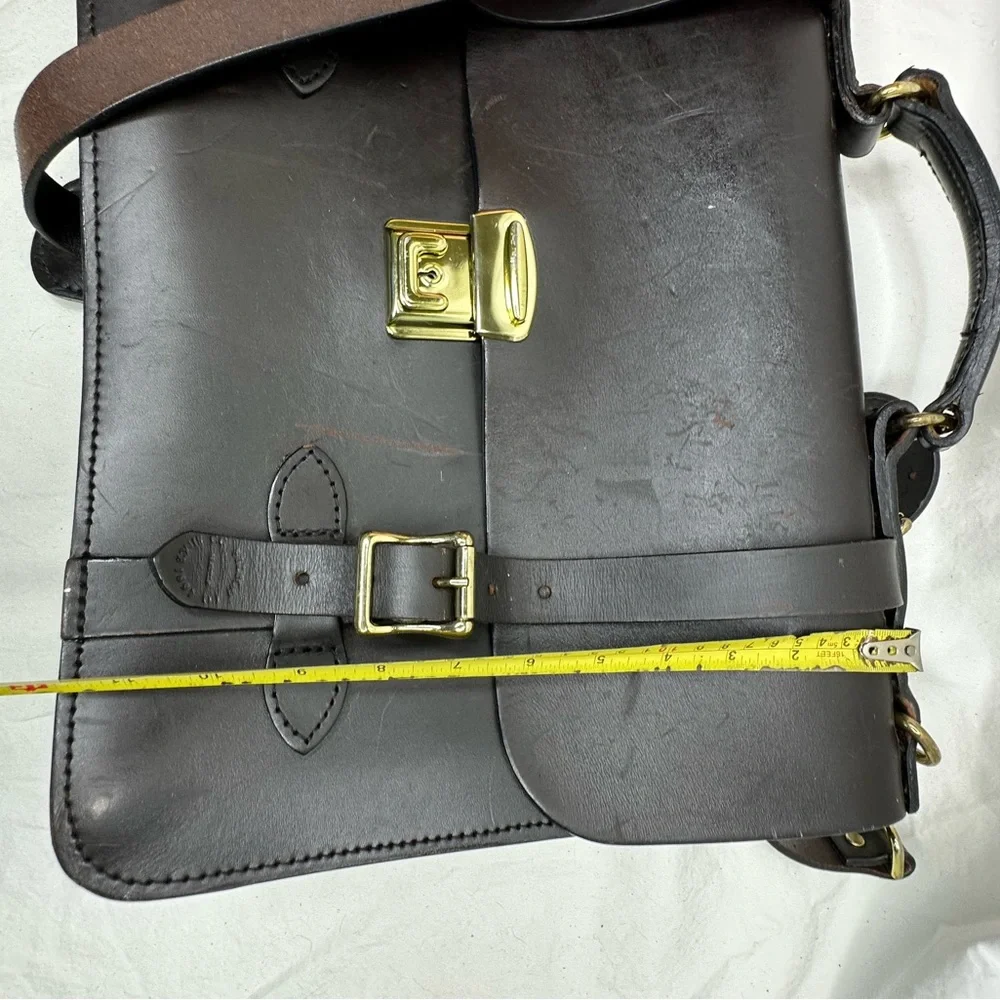 CC Filson‎ Co Seattle Briefcase Brindle Leather Black Field Satchel Strap USA